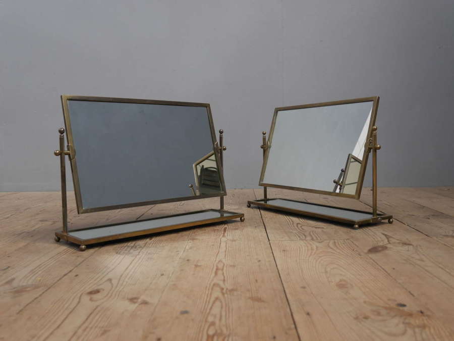Pair of Brass Vanity Mirrors