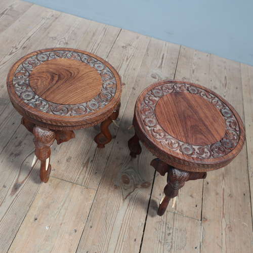 Pair of Diminutive Anglo Indian Elephant Tables