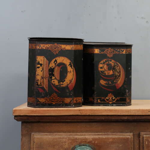 Pair of 19th Century Grocers Tole Tea Bins