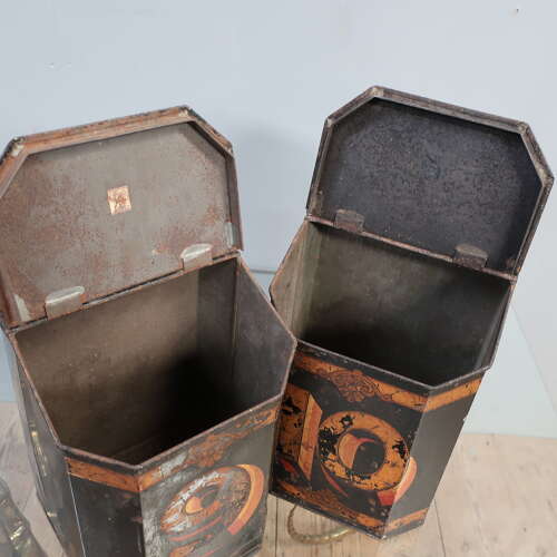 Pair of 19th Century Grocers Tole Tea Bins