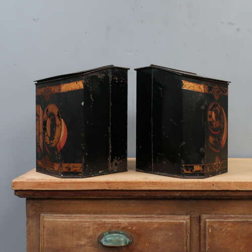 Pair of 19th Century Grocers Tole Tea Bins