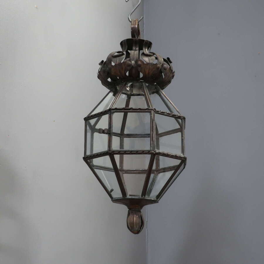 French Copper Hall Lantern