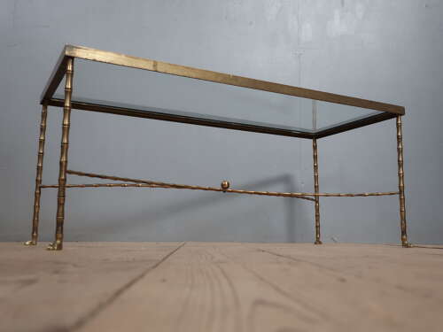 Maison Bagues Faux Bamboo Brass Coffee Table