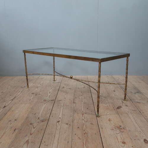 Maison Bagues Faux Bamboo Brass Coffee Table