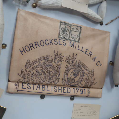 Horrockses & Miller Cotton Mils ~ 19th C Glazed Trade Advertising Cases
