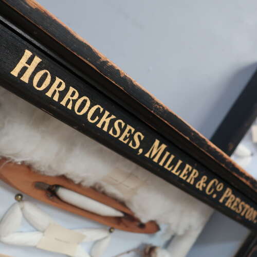 Horrockses & Miller Cotton Mils ~ 19th C Glazed Trade Advertising Cases