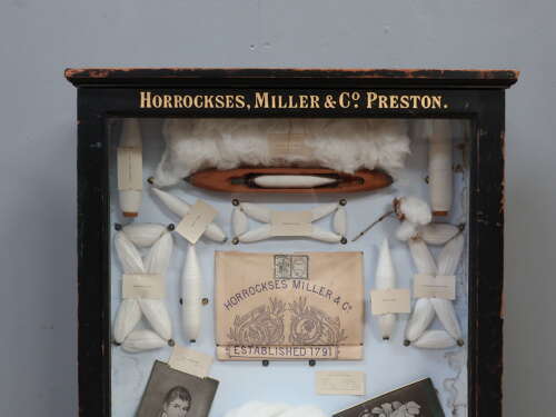 Horrockses & Miller Cotton Mils ~ 19th C Glazed Trade Advertising Cases