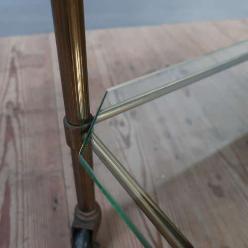 Italian Brass & Virtolite Glass Coffee Table