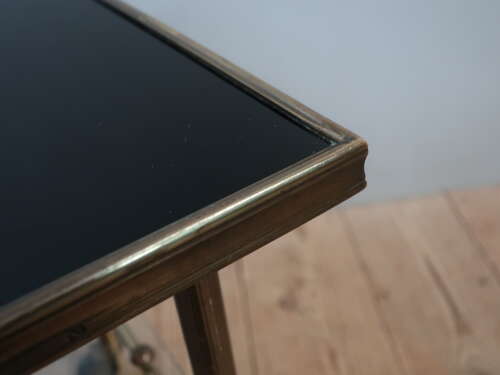 Italian Brass & Virtolite Glass Coffee Table