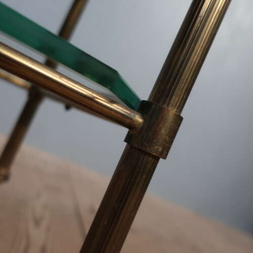 Italian Brass & Virtolite Glass Coffee Table