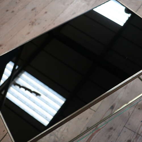 Italian Brass & Virtolite Glass Coffee Table