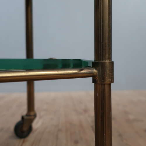 Italian Brass & Virtolite Glass Coffee Table