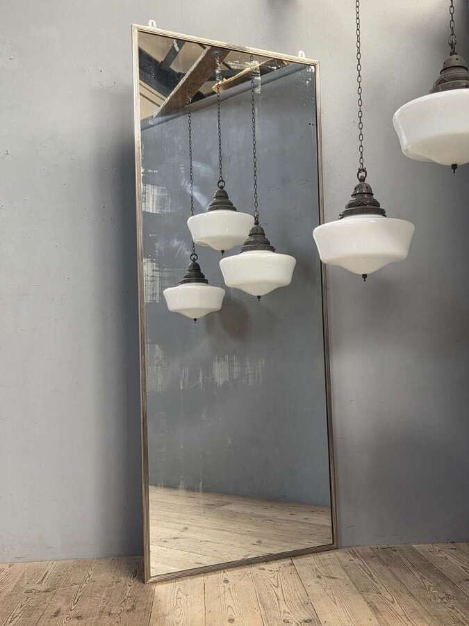 French Nickel on Brass Shop Mirror c1890