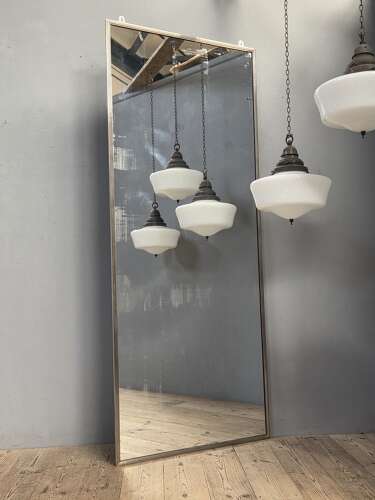 French Nickel on Brass Shop Mirror c1890
