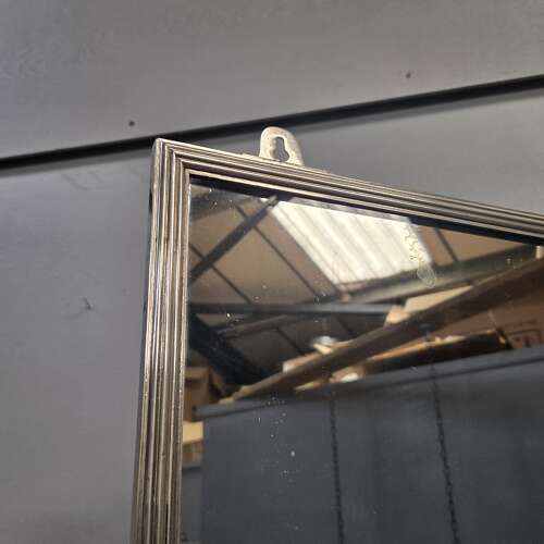 French Nickel on Brass Shop Mirror c1890