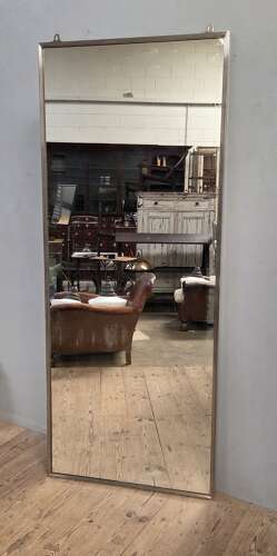 French Nickel on Brass Shop Mirror c1890