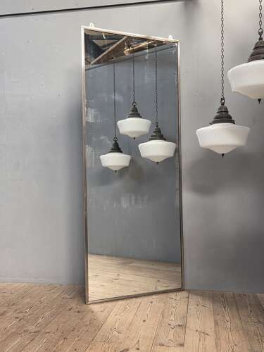 French Nickel on Brass Shop Mirror c1890