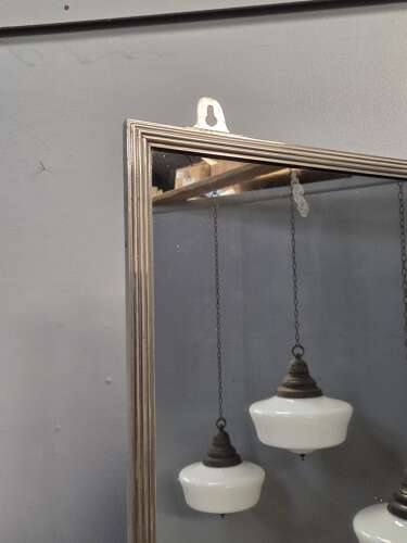 French Nickel on Brass Shop Mirror c1890