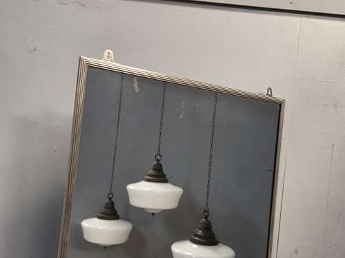 French Nickel on Brass Shop Mirror c1890