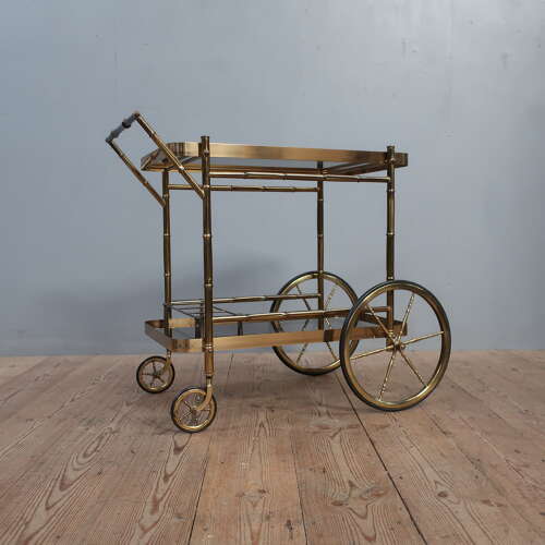 Faux Bamboo Bar Cart