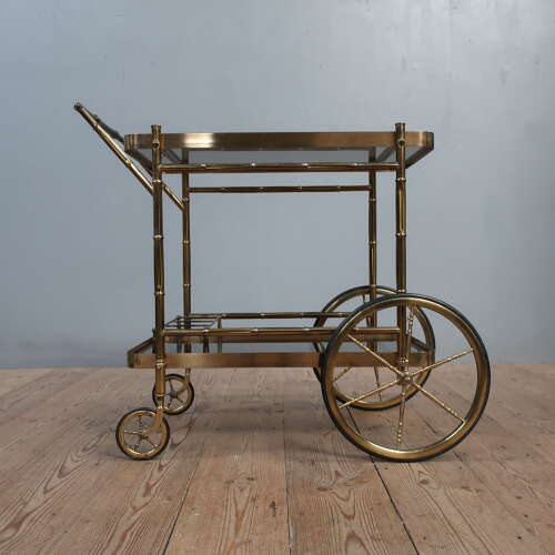 Faux Bamboo Bar Cart