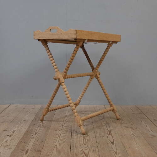 Bleached Oak Bobbin Tray Table