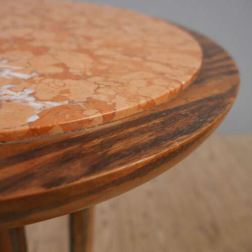 Art Deco Macassar & Marble Cocktail Table