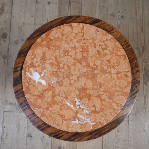 Art Deco Macassar & Marble Cocktail Table