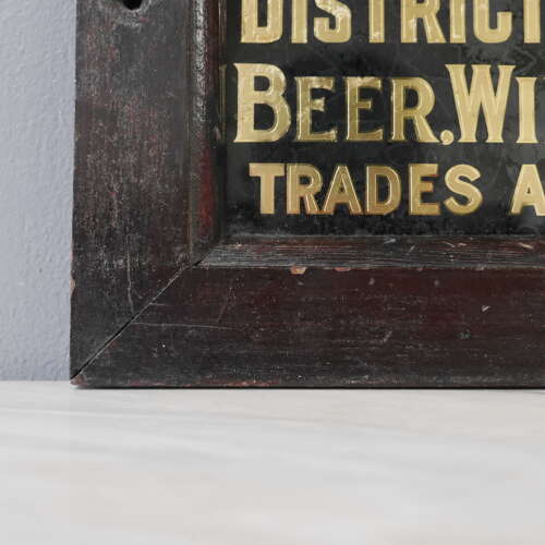 Reverse Gilded Glass Boozer Sign c1910
