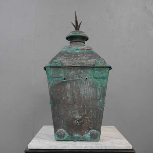 19th Century Verdigris Copper Wall Lantern