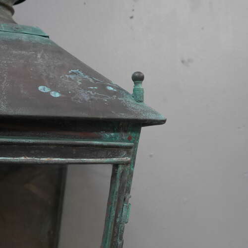 19th Century Verdigris Copper Wall Lantern
