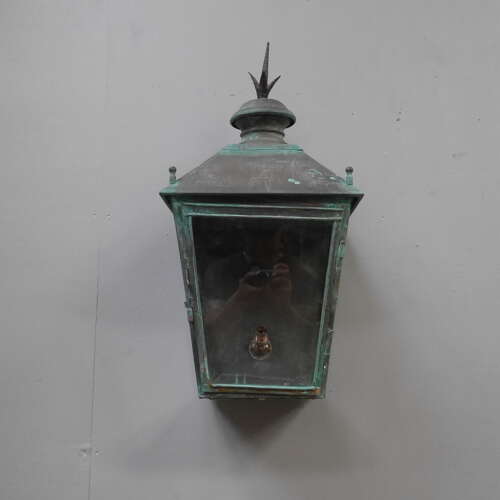 19th Century Verdigris Copper Wall Lantern