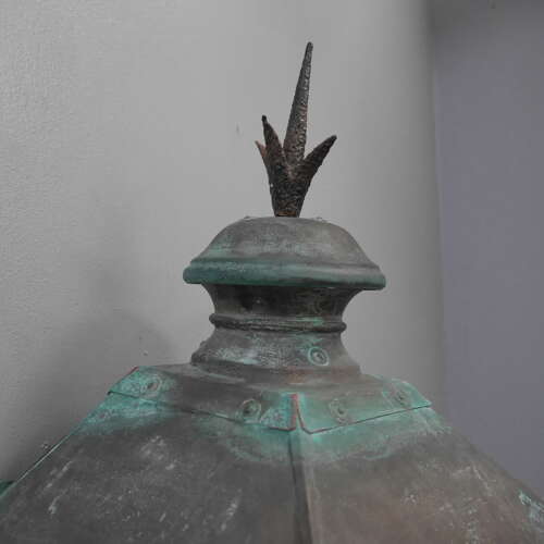 19th Century Verdigris Copper Wall Lantern