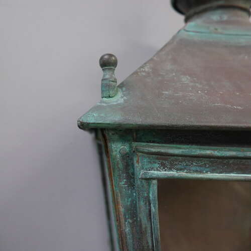 19th Century Verdigris Copper Wall Lantern