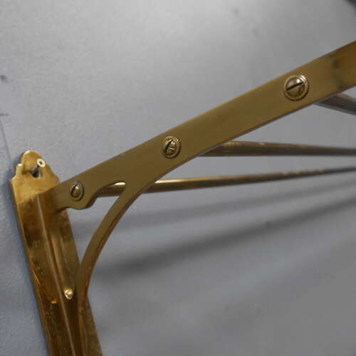 French Two-Piece Gilt Brass Coat Rack Set