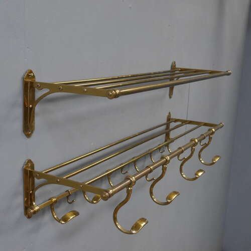 French Two-Piece Gilt Brass Coat Rack Set
