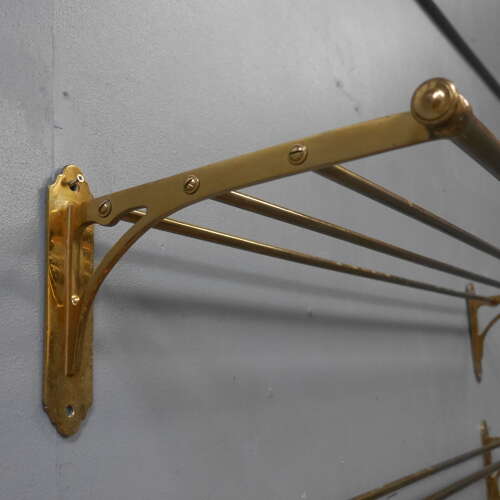 French Two-Piece Gilt Brass Coat Rack Set